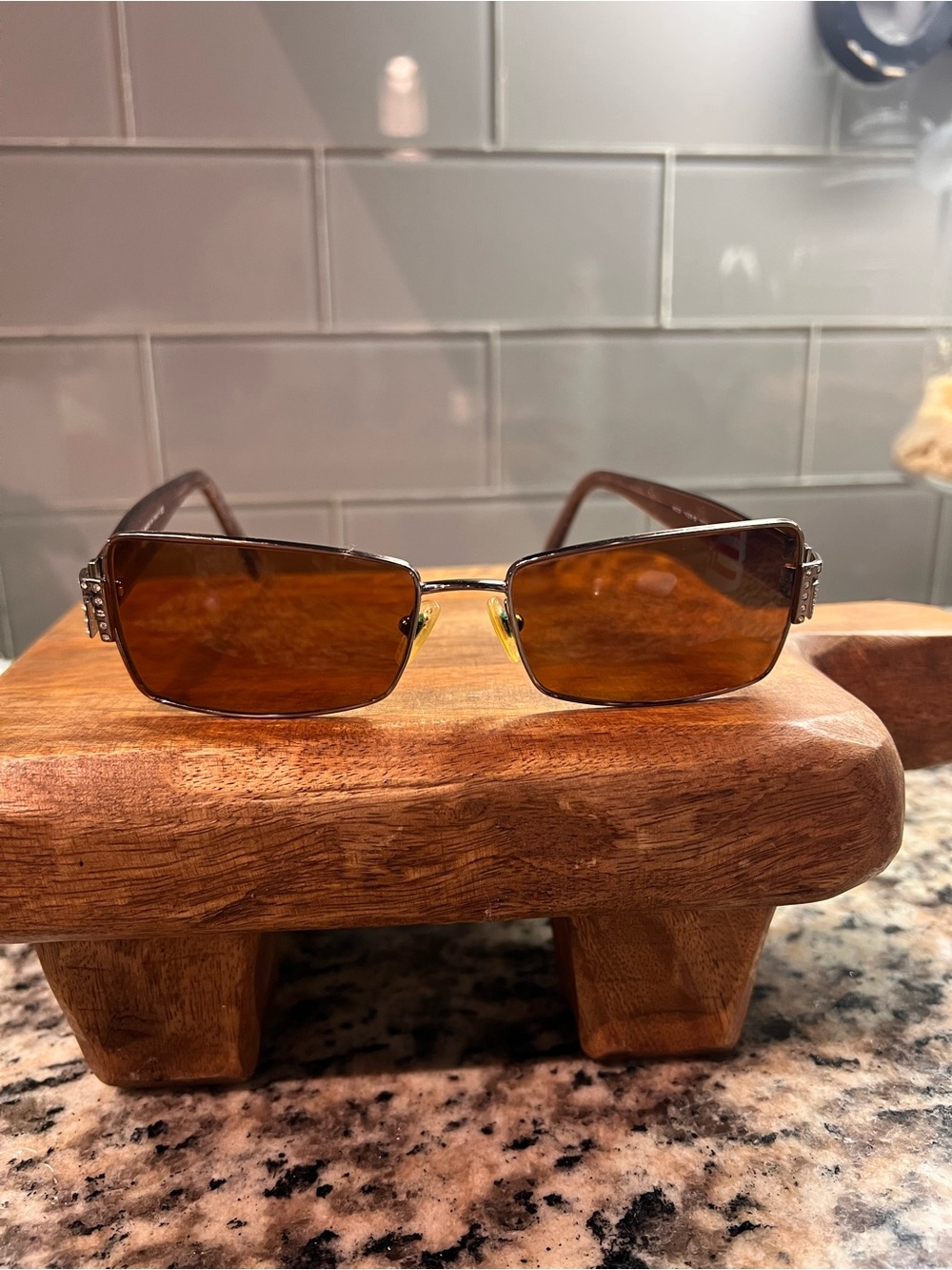Authentic Versace 1028-B 1013 light bronze/ brown embellished frames